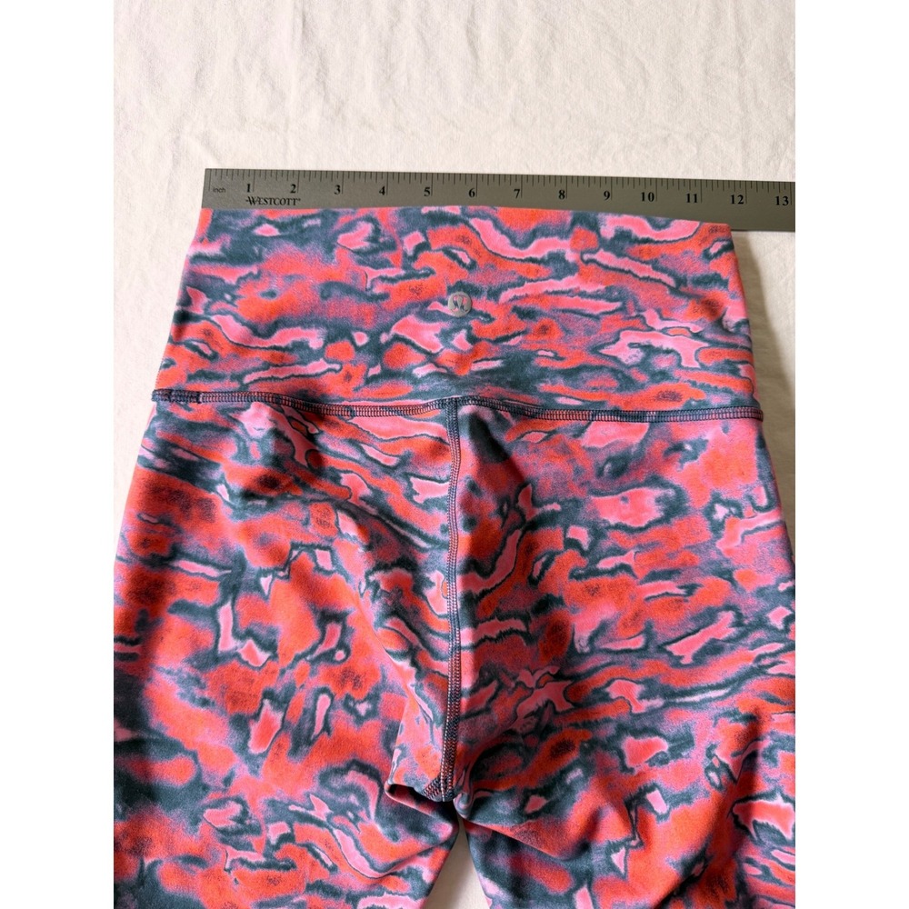 Lululemon Wunder Train High Rise Short 8 Size 6 Pink Orange Abstract Camo Camo - Picture 2 of 8